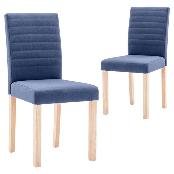 vidaXL Sillas de comedor 2 unidades tela azul