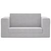vidaXL Sof&aacute; cama de ni&ntilde;os 2 plazas felpa suave gris claro