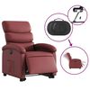 vidaXL Sillón elevable eléctrico cuero artificial rojo tinto