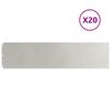 vidaXL Bordes para c&eacute;sped 20 uds 25x103 cm acero inoxidable