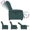 vidaXL Sillón reclinable de tela verde oscuro