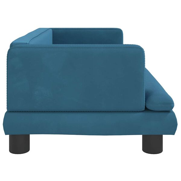 vidaXL Cama para perros de terciopelo azul 80x45x30 cm