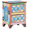 vidaXL Mesita de noche pintada a mano madera maciza mango 40x30x50 cm