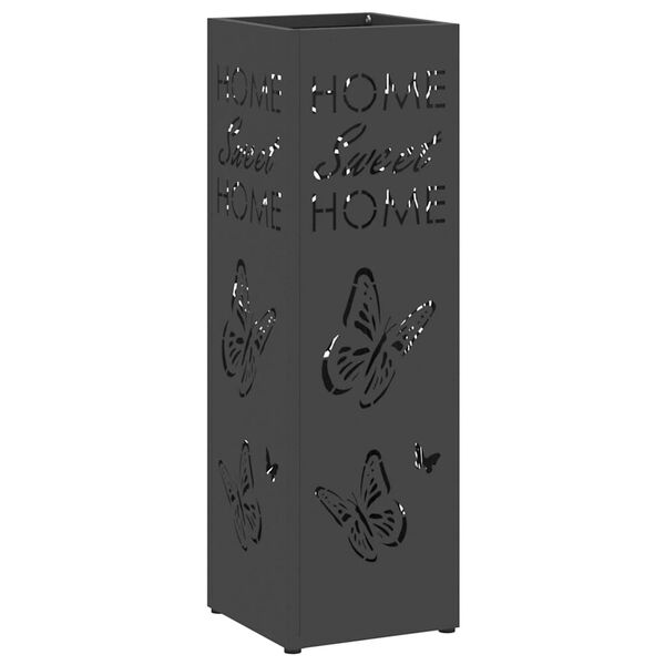 vidaXL Soporte para sombrilla Negro 15.5 x 15.5 x 49 cm Metal