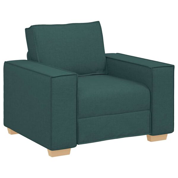 vidaXL Sof&aacute; 3 pcs Verde oscuro 220 x 80 x 84 cm Tejido mezcla de lino