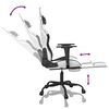 vidaXL Silla gaming con reposapi&eacute;s cuero sint&eacute;tico blanco negro