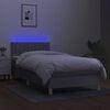vidaXL Cama box spring con colch&oacute;n tela y LED gris claro 90x190 cm