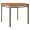 vidaXL Mesa de jard&iacute;n rat&aacute;n sint&eacute;tico madera acacia gris 80x80x75 cm