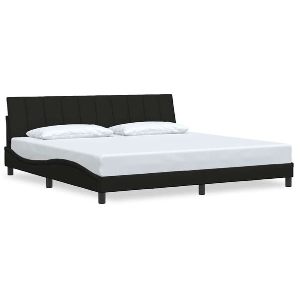 vidaXL Estructura de cama sin colch&oacute;n Hanko tela negro 200x200 cm