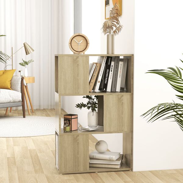 vidaXL Librer&iacute;a separador madera contrachapada roble Sonoma 60x24x94cm