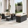 vidaXL Conjunto de sof&aacute; de jard&iacute;n 8 pcs Negro rat&aacute;n sint&eacute;tico