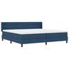 vidaXL Cama tipo Box Spring con colch&oacute;n Azul 200 x 200 cm Poli&eacute;ster