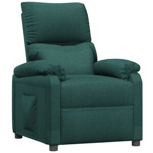 vidaXL Sill&oacute;n reclinable de tela verde oscuro