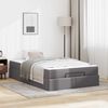 vidaXL Estructura de cama con colch&oacute;n con colch&oacute;n 2 pcs Gris PVC