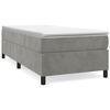 vidaXL Cama box spring con colch&oacute;n terciopelo gris claro 80x200 cm