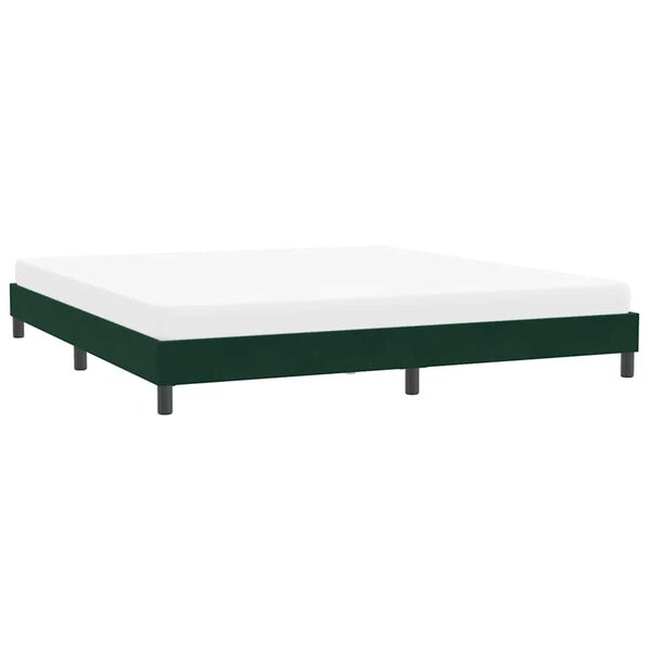 vidaXL Estructura cama sin colch&oacute;n terciopelo verde oscuro 200x220 cm
