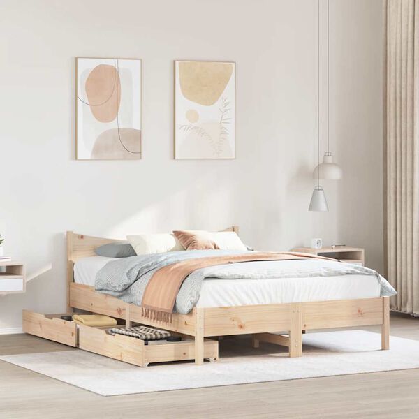 vidaXL Estructura cama con cajones madera de pino maciza 140x200 cm