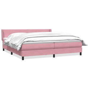 vidaXL Cama box spring con colch&oacute;n terciopelo rosa 180x210 cm