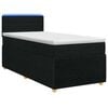vidaXL Cama box spring con colch&oacute;n con cabecera Negro 90 x 190 cm Tela