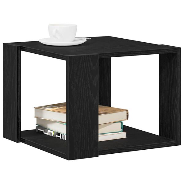 vidaXL Mesa de Caf&eacute; Roble Negro 40 x 40 x 30 cm Madera de ingenier&iacute;a