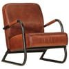 vidaXL Sillón de cuero auténtico marrón