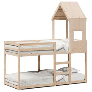 vidaXL Cama litera sin colch&oacute;n madera maciza de pino 90x190 cm