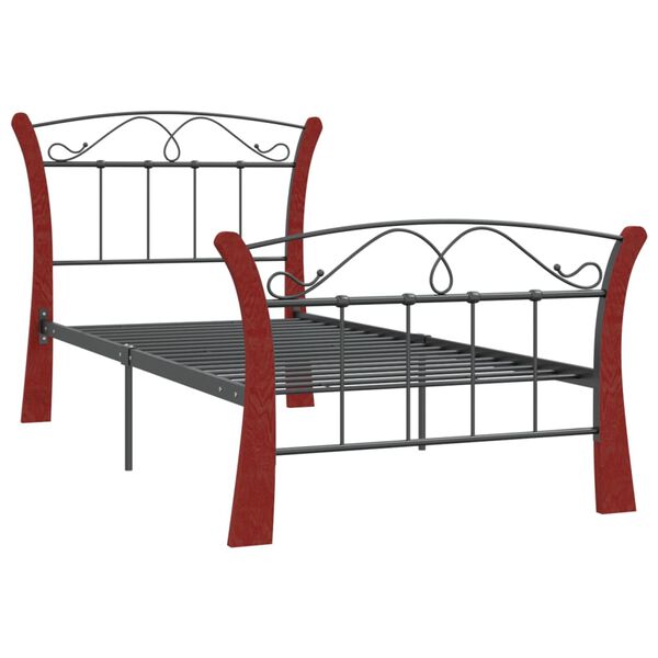 vidaXL Estructura de cama sin colch&oacute;n metal negro 90x200 cm