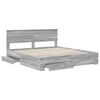 vidaXL Estructura de cama con cabecera Gris Sonoma 200 x 200 cm
