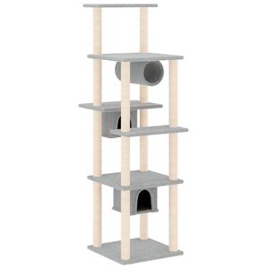vidaXL Rascador para gatos con postes de sisal gris claro 169 cm