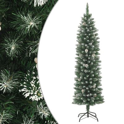 vidaXL Árbol de Navidad artificial estrecho con soporte PVC 150 cm