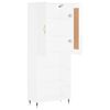 vidaXL Aparador alto madera contrachapada blanco brillo 69,5x34x180 cm