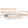 vidaXL Estructura de cama de matrimonio con cabecero madera maciza