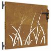 vidaXL Puerta de jard&iacute;n acero corten dise&ntilde;o hierba 85x75 cm