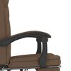 vidaXL Silla de oficina reclinable de tela marr&oacute;n