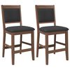 vidaXL Taburetes de bar con cojines, 2 unidades, madera maciza marr&oacute;n, goma