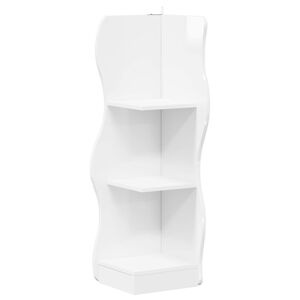 vidaXL Estante de esquina Blanco Brillante 34 x 33 x 102 cm
