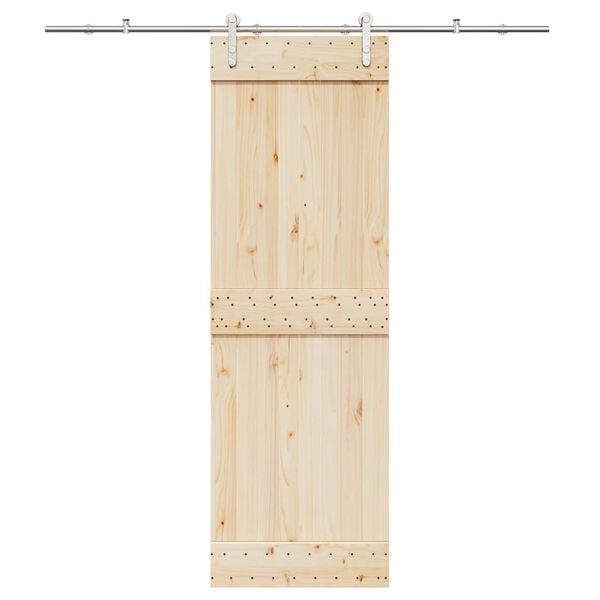 vidaXL Kit de herrajes para puerta corredera 200 cm acero plateado