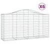 vidaXL Cestas de gaviones 6 uds forma de arco hierro 200x50x100/120 cm