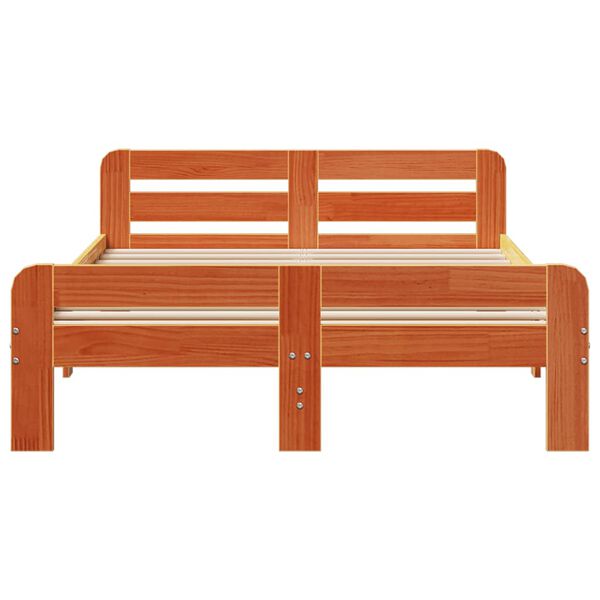 vidaXL Estructura de cama sin colch&oacute;n madera maciza marr&oacute;n 120x190 cm