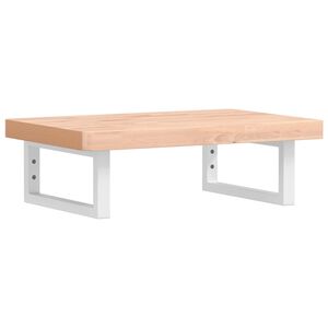 vidaXL Estante de lavabo de pared de acero y madera maciza de haya