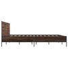 vidaXL Estructura cama madera ingenier&iacute;a metal marr&oacute;n roble 135x190 cm