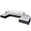 vidaXL Set sof&aacute;s de jard&iacute;n 6 piezas y cojines rat&aacute;n sint&eacute;tico negro