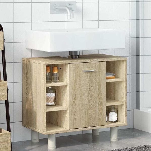 vidaXL Armario de ba&ntilde;o madera ingenier&iacute;a roble Sonoma 60x32x53,5 cm