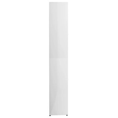 vidaXL Armario baño madera contrachapada blanco brillo 30x30x183,5 cm