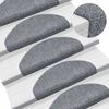 vidaXL Felpudos autoadhesivos para escaleras, 10 unidades, 65 x 21 x 4 cm, gris claro, semicirculares, grandes