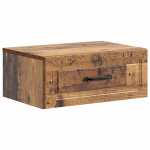 vidaXL Mesita de Noche de Pared Madera envejecida 49 x 34,5 x 20 cm