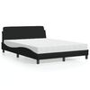 vidaXL Cama con colch&oacute;n Dover tela negro 120x200 cm