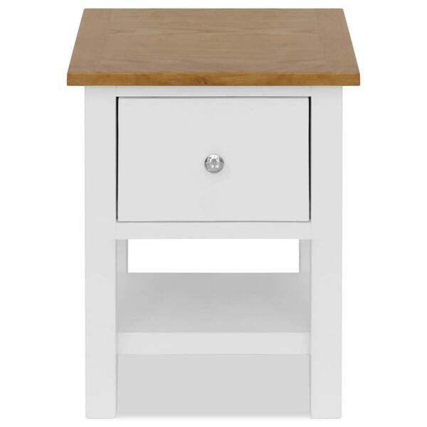 vidaXL Mesita de noche de madera de roble maciza 36x30x47 cm
