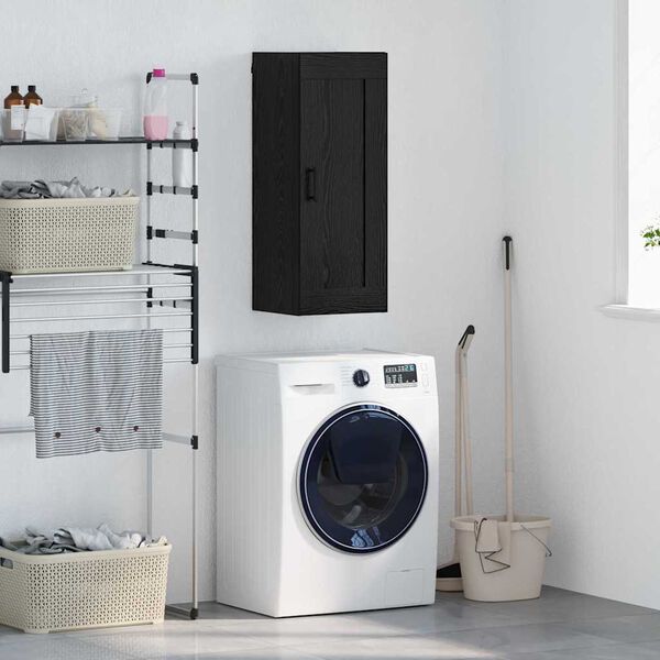 vidaXL Armario de pared Roble Negro 34,5 x 34 x 90 cm