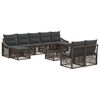 vidaXL Conjunto de sof&aacute;s de jard&iacute;n 10 uds. Gris rat&aacute;n sint&eacute;tico
